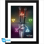 GB eye The Witcher Signs & Swords  30 x 40cm Framed Collector Print
