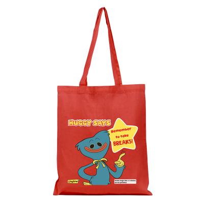 POPPY PLAYTIME Take Breaks Red Cotton Tote Bag