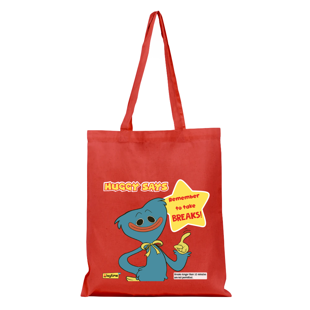 POPPY PLAYTIME Take Breaks Red Cotton Tote Bag