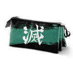 Karactermania Demon Slayer Logo Triple Pencil Case - Green/Black