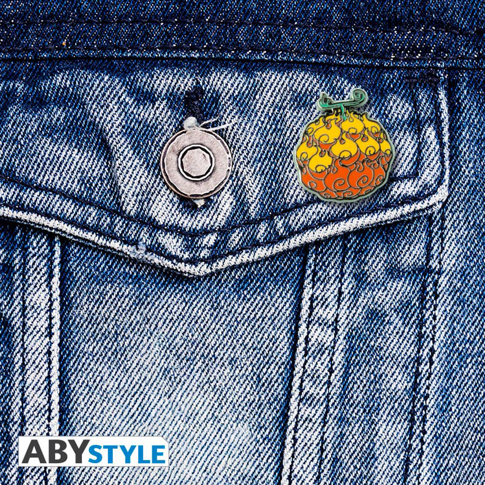 One Piece Flame Flame Fruit Pin Badge
