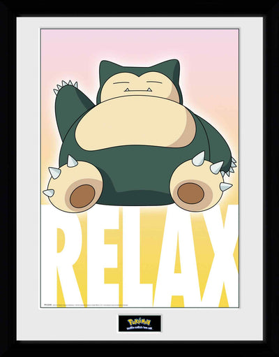 GB eye Pok�mon Snorlax  30 x 40cm Framed Collector Print