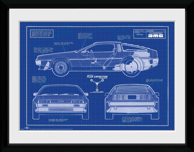 GB eye Back To The Future Blueprint 30 x 40cm Framed Collector Print