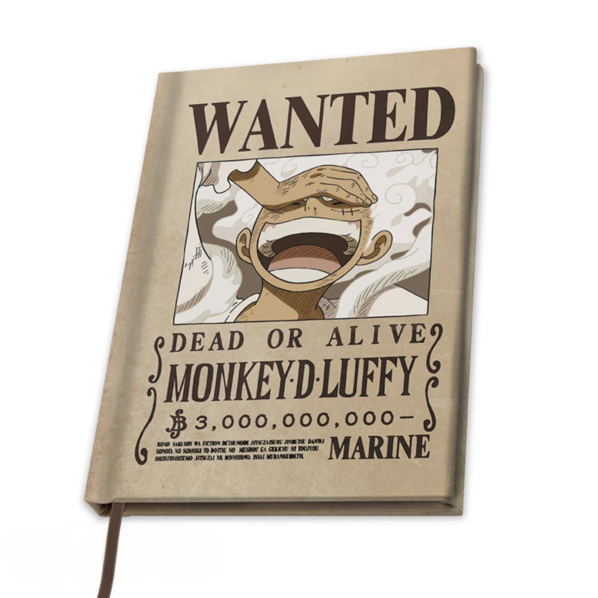 One Piece Wanted Luffy Notebook meerkleurig Papier Anime, Fan merch