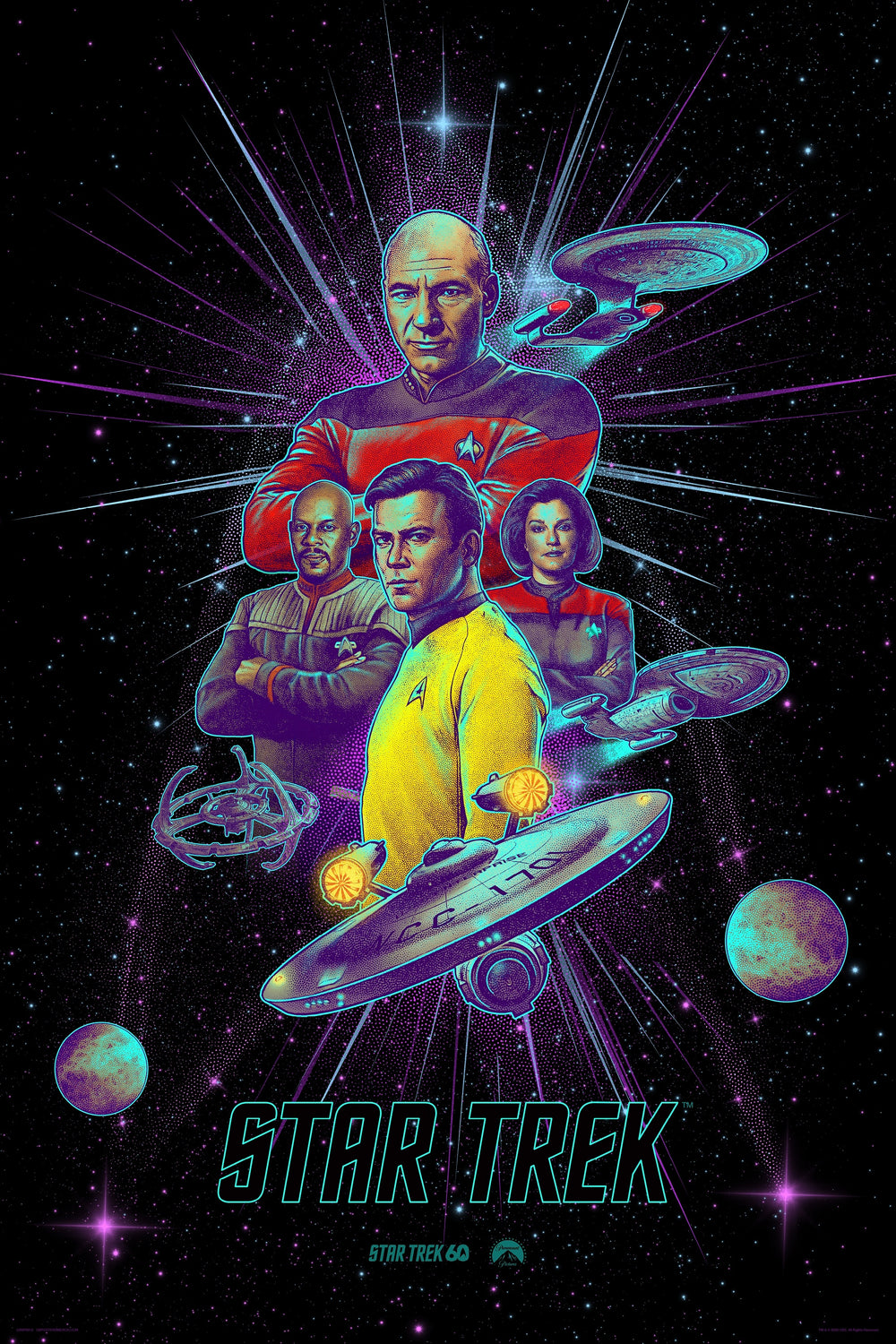 Star Trek Four Ship Captains 61 x 91.5cm Maxi Poster