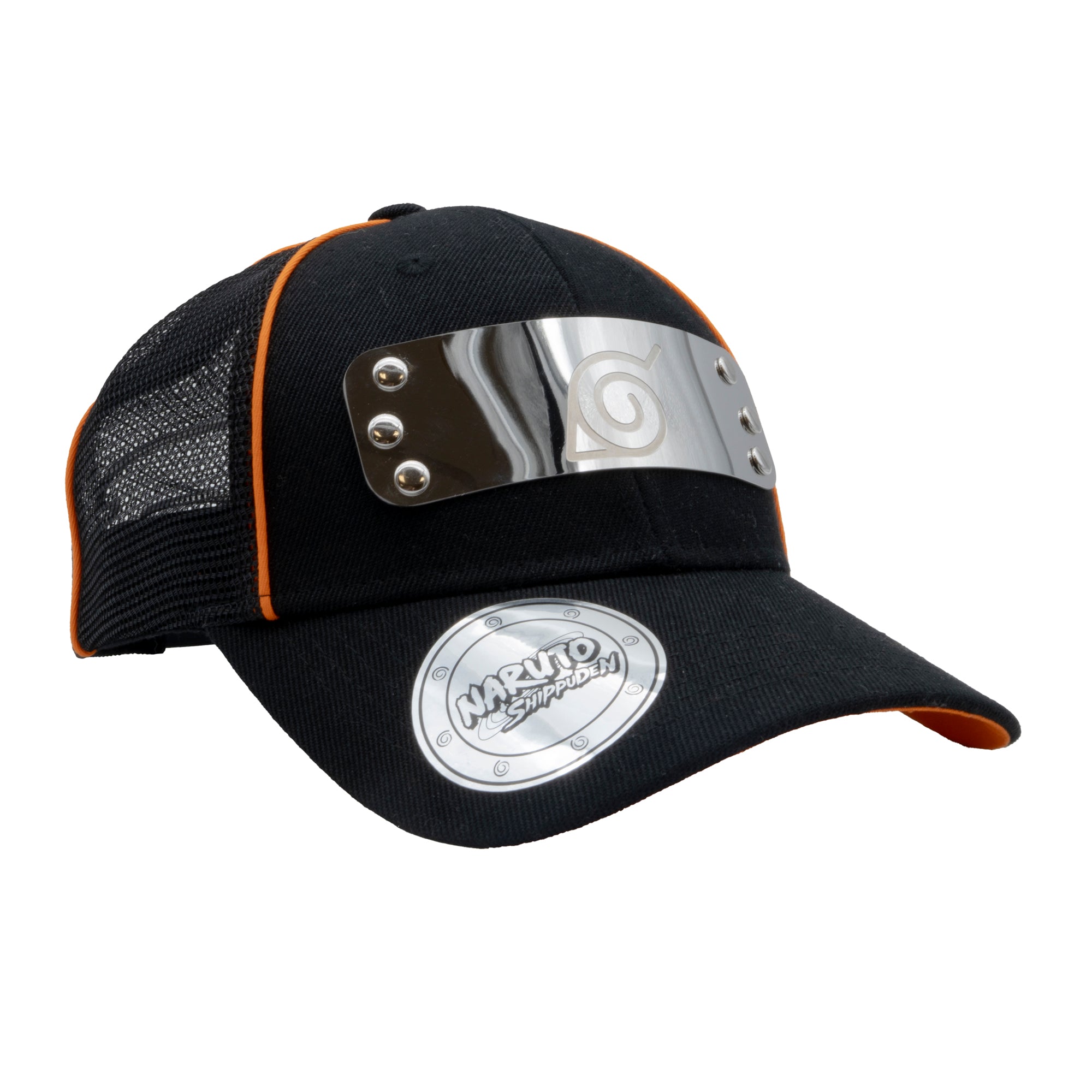 KONOHA VINTAGE Naruto Konoha Premium Snapback Cap - Black & Orange | ABYstyle