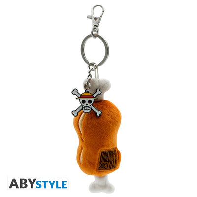 ABYstyle One Piece Meat On A Bone Plush 3D Key Chain 3 Badge Pack