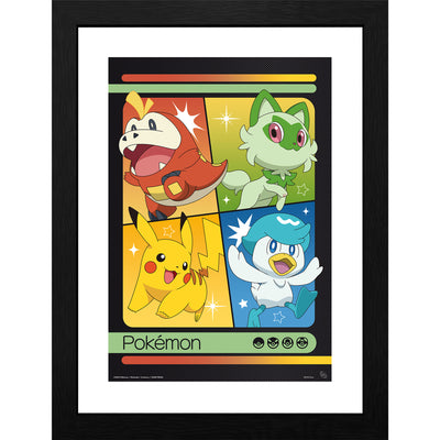 GB eye Pokemon Scarlet & Violet Starters 30 x 40cm Framed Collector Print