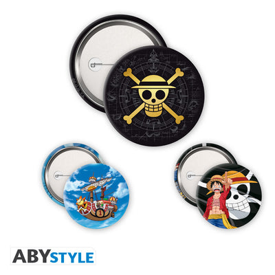 ABYstyle One Piece Skull & Luffy 3 Badge Pack
