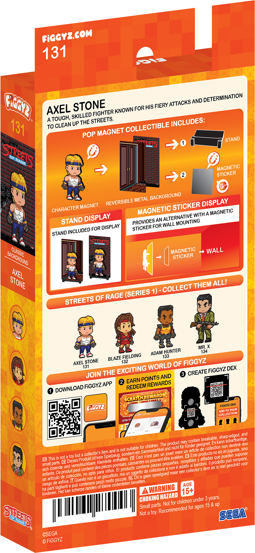FiGGYZ Streets of Rage Axel Stone 11cm Collectible Pop Magnet