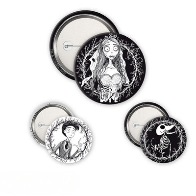 Corpse Bride Trio 3 Badge Pack