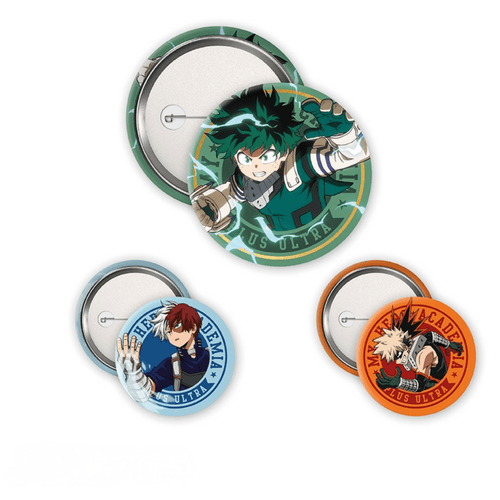 My Hero Academia Midoriya, Bakugo & Todoroki 3 Badge Pack